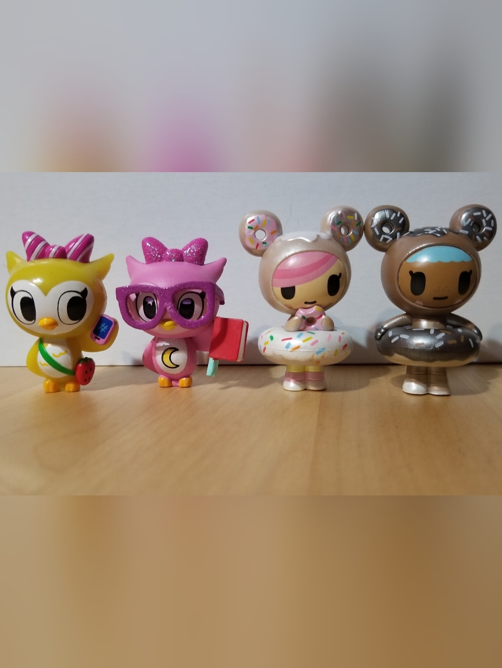 Tokidoki Mini Figure Set - Donutella, Chocotella, Neon Star Melody And Nerdy Owl